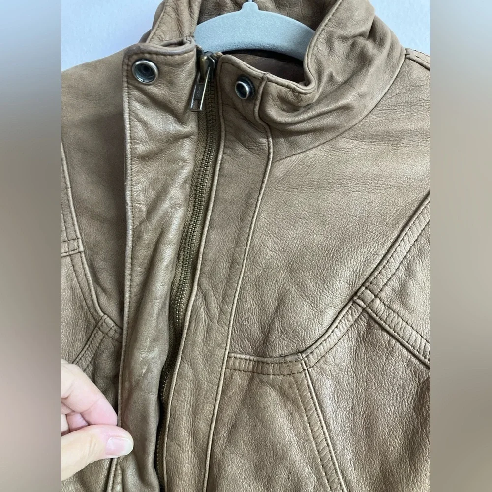 Leather Bomber Coat, Women’s XS, Brown, Adventure Bound, Vintage